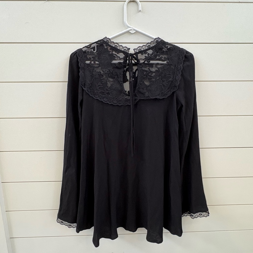 For Love And Lemons Elegant Black Lace Top - Picture 2 of 7